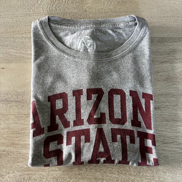 ASU Arizona State University Sun Devil Men's Large Gray T-Shirt by Alta Gracia - Picture 1 of 7